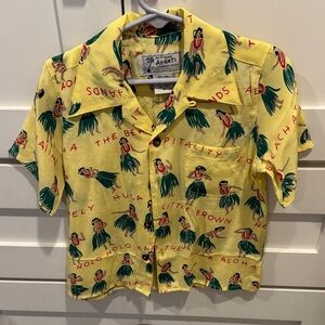 Avanti Kids Tropical Button Down Shirt - Yellow and Green